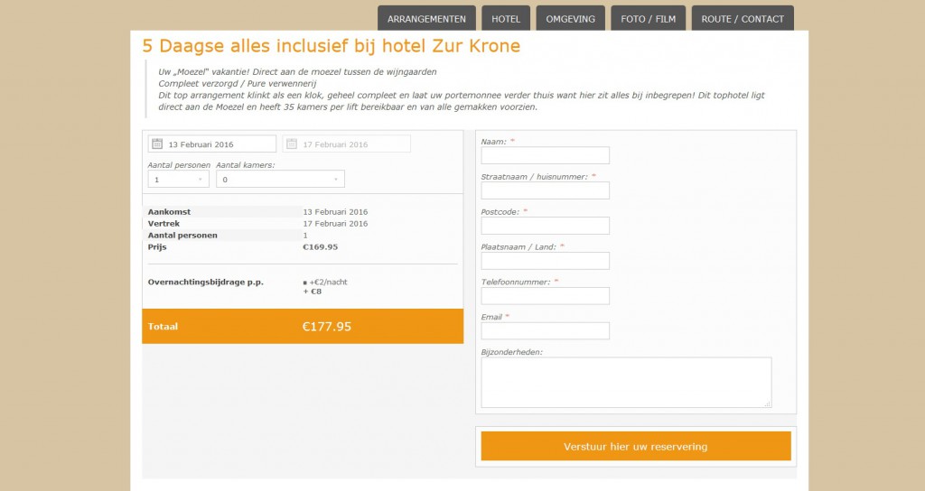 Enjoyhotels Buchungskalender